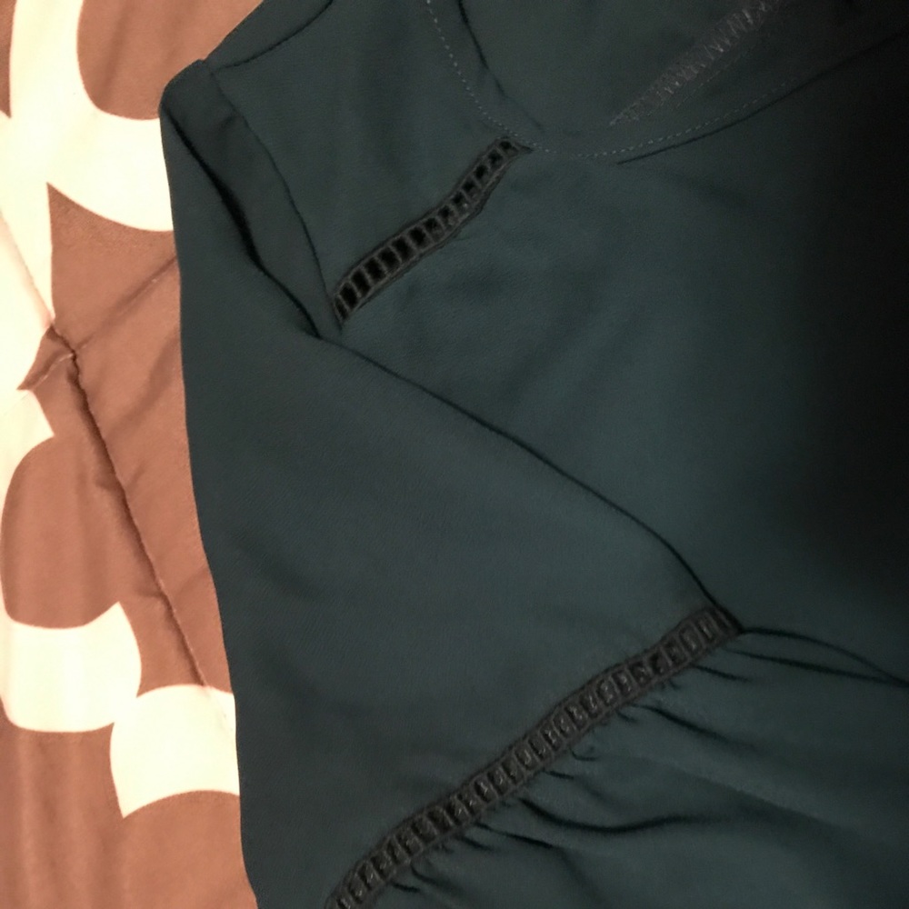 Pink Rose Teal Blouse - Picture 3 of 4